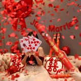 Свадебная свадьба, свадебная артиллерия, артиллерия, стрельба из цветочного цветочного свадебного портативного спрея -цилиндра Открытие ленты.