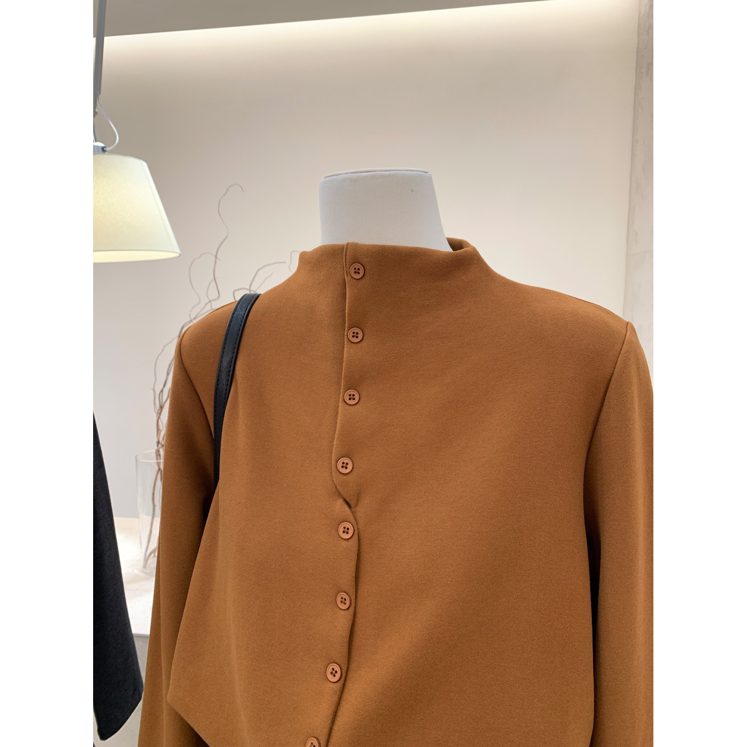 小哲 半高领单排扣长袖T恤针织开衫女秋冬显瘦打底毛衣外套上衣,淘宝优惠券,粉丝福利购,淘宝优惠卷