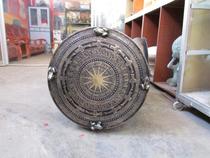 Ethnic characteristics Handicraft 80 cm Hemp River Type Fish Dragon Textured Bronze Drum Height 50-52 cm brass Cast