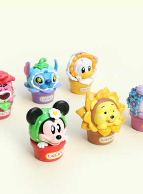 可爱小熊鸭子盲盒中控台摆件