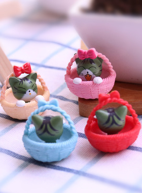 日漫可爱起司猫公仔盲盒蛋糕装饰