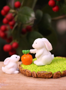 天鹅小白兔春夏秋冬树脂仿真动物