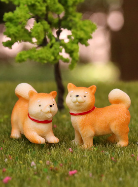 可爱风柴犬苔藓微景观蛋糕小动物