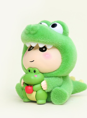 新品潮玩植绒小新盲盒手办摆件