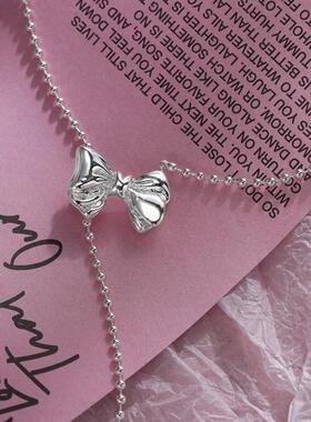 韩订单芭蕾风蝴蝶结项链轻奢小众