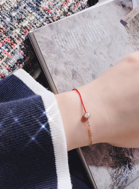 人气返场特馈单圆半红绳幸运手链