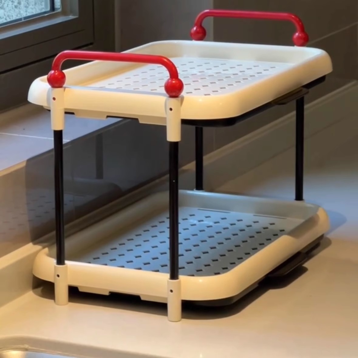 杯子收纳置物架浴室厨房沥水架多层加高托盘水杯咖啡杯调料收纳架 - 图1