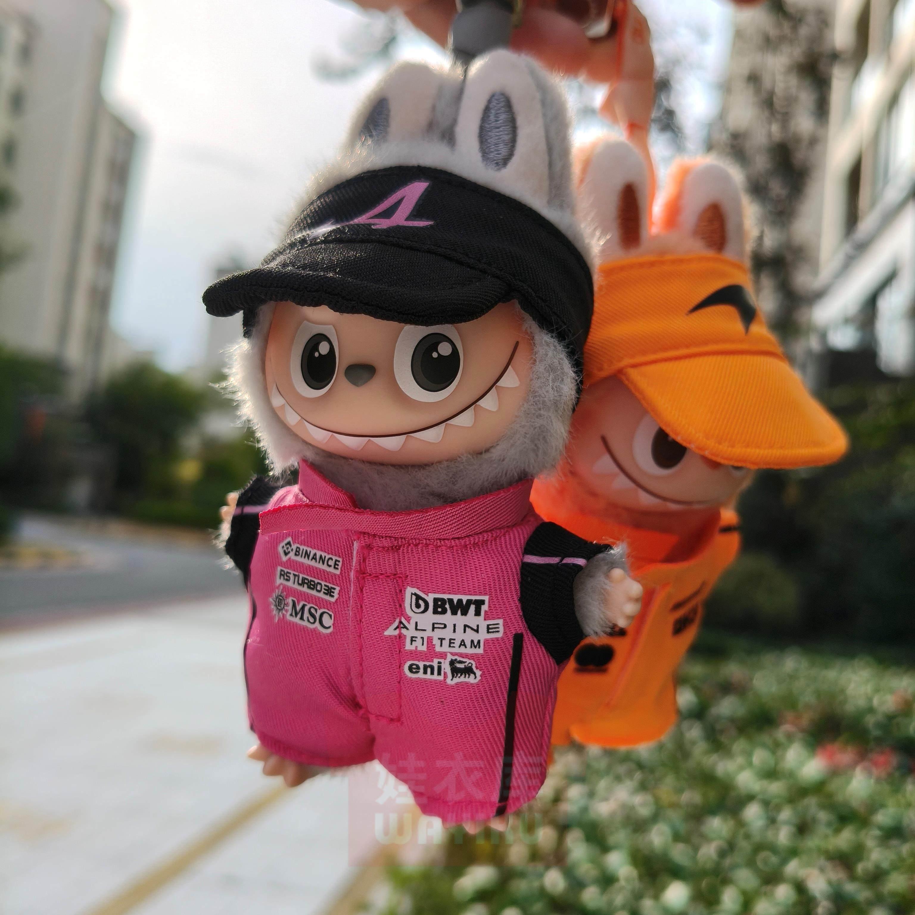 拉布布4.0四代F1赛车服机车队服套装10cm心底密码labubu娃衣挂件,淘宝优惠券,粉丝福利购,淘宝优惠卷