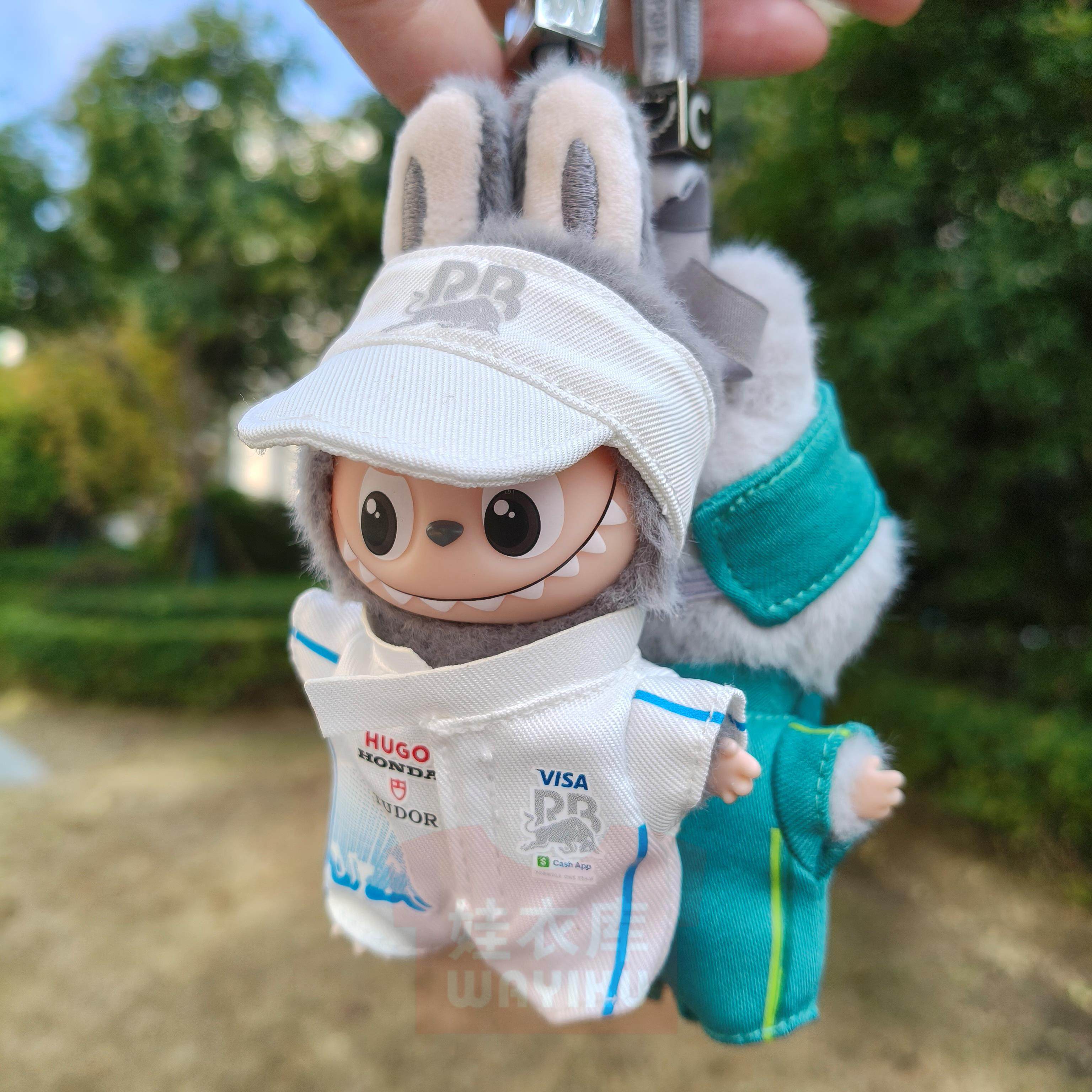 拉布布4.0四代F1赛车服机车队服套装10cm心底密码labubu娃衣挂件,淘宝优惠券,粉丝福利购,淘宝优惠卷