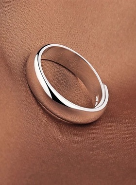 纯银999戒指男女活口可调情侣对戒小众设计正品简约时尚潮流指环