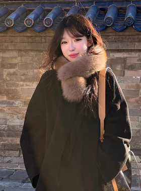 冬季双面韩版女可调节狐狸毛