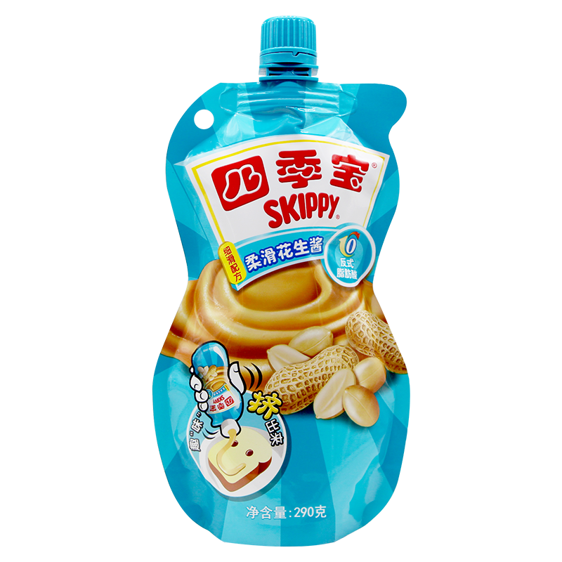 SKIPPY四季宝柔滑花生酱290g*3袋早餐面包三明治拌面酱火锅调料-图3