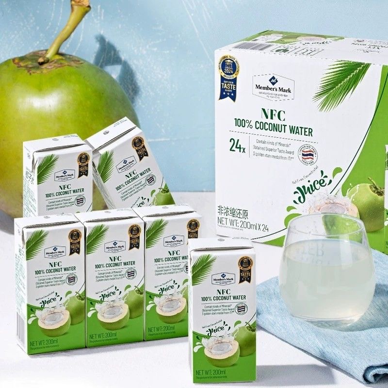 山姆代购会员超市泰国100%椰子水200ml*24 NFC非浓缩营养椰汁果汁 - 图3