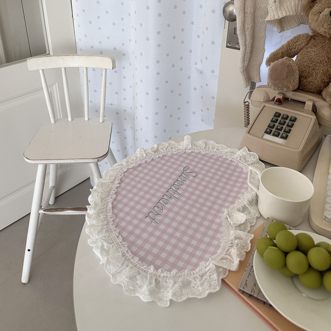 ins少女心花边爱心餐垫隔热垫可爱粉色公主甜美西餐厅桌垫小清新,淘宝优惠券,粉丝福利购,淘宝优惠卷