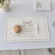 Ins small fresh bow dessert shop milk tea shop placemat waterproof oil-proof heat insulation pad leather tableware pad