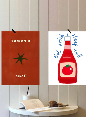 ins韩风小清新甜品店卡通手绘画报背景海报纸简约咖啡馆家居装饰