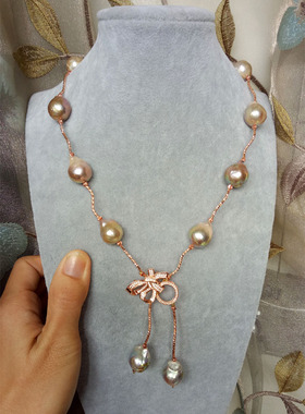 纯天然珍珠项链强光显肤白异形珠