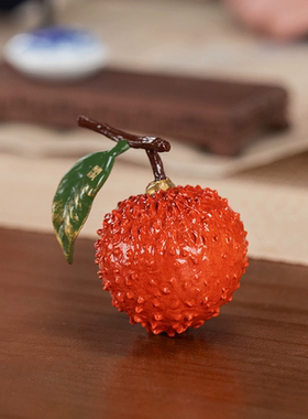 朱炳仁铜 喜得红利 铜荔枝摆件客厅桌面装饰品荔枝茶宠茶玩礼品