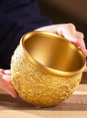 朱炳仁铜 四海生财龙缸龙年摆件聚宝盆客厅玄关装饰乔迁开业礼品