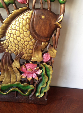 特惠异域风情描彩金鱼花板装饰品