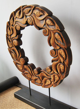 实木实木雕刻东南亚家居摆件