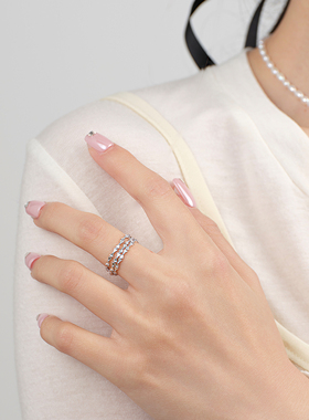 精致感磨砂蝴蝶结拼接戒指现货