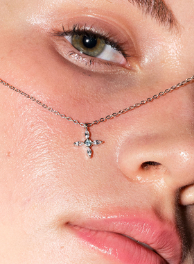 s925银复古马眼十字架项链