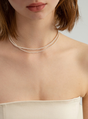 LLab进口施家珍珠极细百搭锁骨链