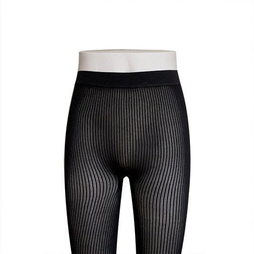 360度无缝一体细竖纹显瘦打底袜外贸秋冬连裤袜子80D厚丝袜大码女 - 图3