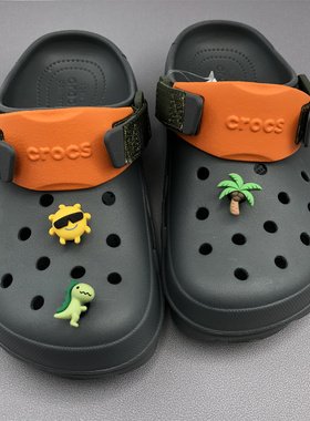 crocs可拆卸洞洞鞋鞋扣花
