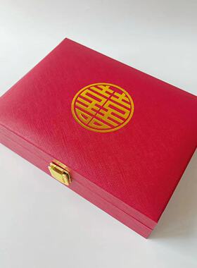 龙凤喜婚庆首饰大套装盒锦布首饰盒珠宝订婚结婚三金五金首饰盒