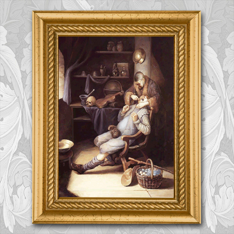 新品口腔油画装饰牙科看牙古代口腔其它设计服务拔牙牙科油画定制,淘宝优惠券,粉丝福利购,淘宝优惠卷