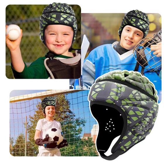 Outdoor sports anti-collision cap, children's football and rugby soft helmet, goalkeeper headgear, basketball adult anti-fall head protection