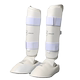 White karate shin guard and foot guard, leg guard, foot guard, karate guard, leg guard, adult karate leg guard