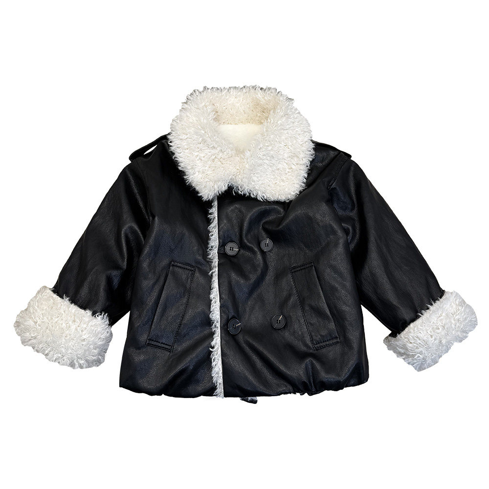 男童羊羔绒外套2025秋冬新款儿童翻领皮衣男孩加绒复古帅气夹克潮,淘宝优惠券,粉丝福利购,淘宝优惠卷