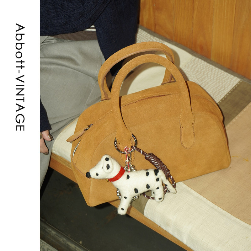 AbbottVINTAGE【波士顿包】原创设计磨砂牛皮手提包秋冬新款,淘宝优惠券,粉丝福利购,淘宝优惠卷