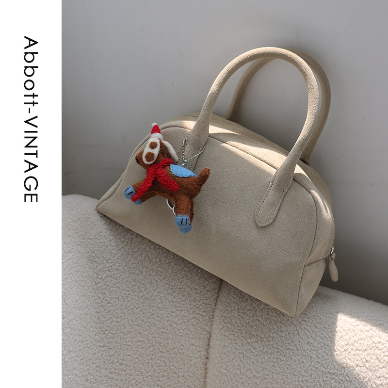 AbbottVINTAGE【波士顿包】原创设计磨砂牛皮手提包秋冬新款,淘宝优惠券,粉丝福利购,淘宝优惠卷