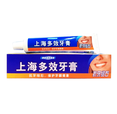 国货上海多效牙膏120g薄荷香型清新口气防蛀牙龈结石清洁口腔护理 - 图3