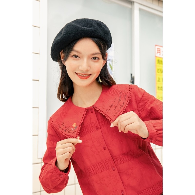 茵曼2020春秋新款百搭长袖白色衬衫 茵曼田田极客衬衫