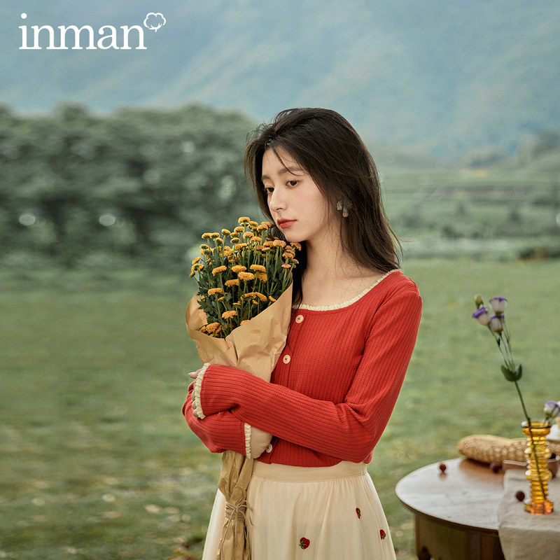 茵曼长袖t恤2020年新款百搭打底衫 茵曼田田极客T恤