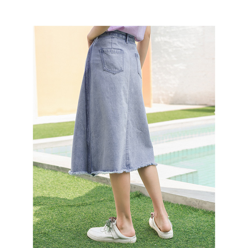 茵曼2020夏装新款百搭a字裙中长裙 茵曼筱茵半身裙