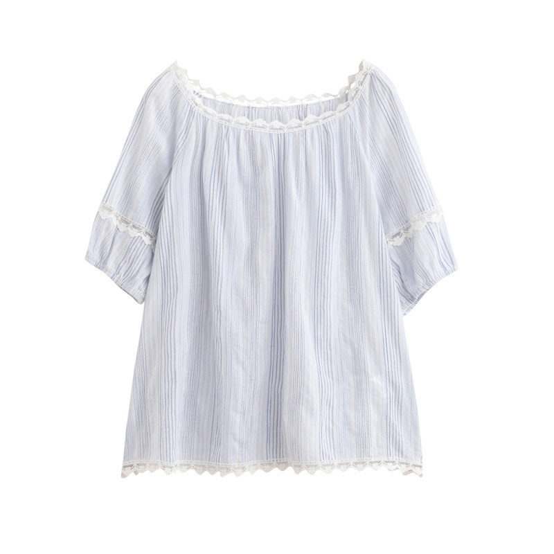 茵曼特价清仓五分袖圆领女2020衬衫 茵曼田田极客衬衫