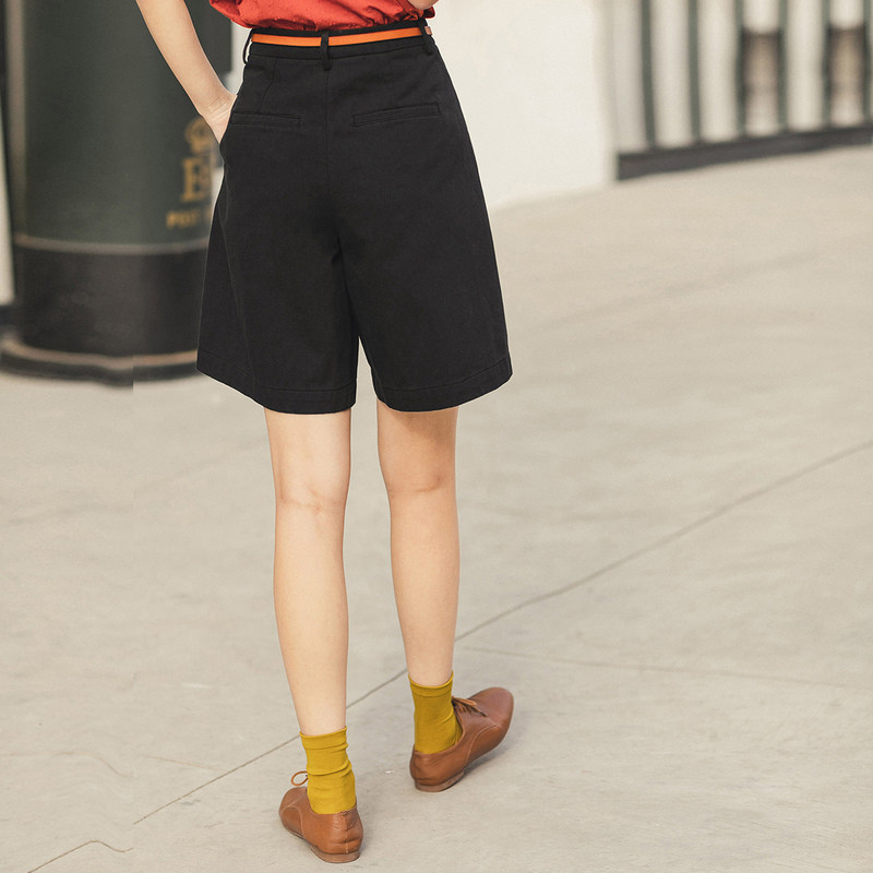 茵曼旗舰店女装2020年夏季新款短裤 茵曼翰飞休闲裤