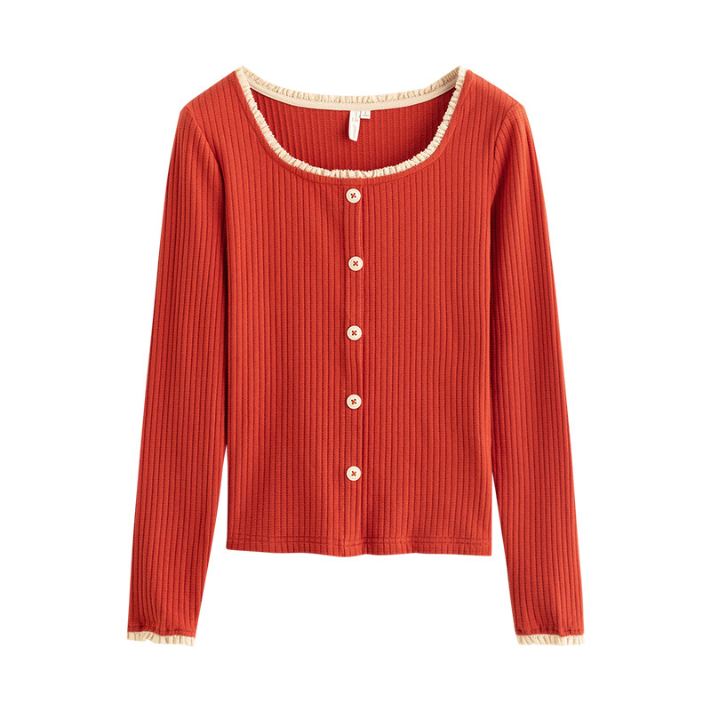 茵曼长袖t恤2020年新款百搭打底衫 茵曼田田极客T恤