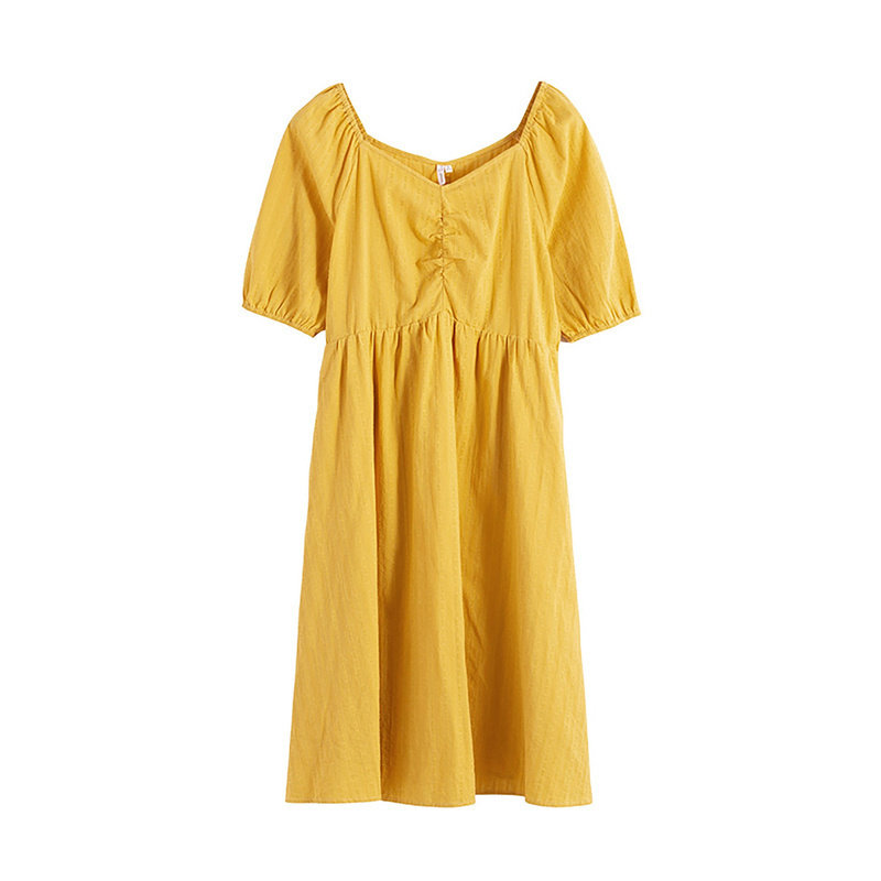 茵曼旗舰店2020夏装新方领公主裙 茵曼筱茵连衣裙