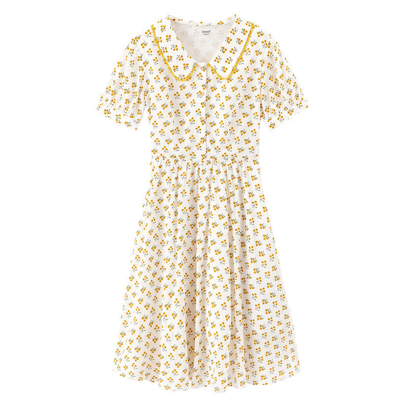 茵曼小雏菊碎花2020夏新款连衣裙 茵曼筱茵连衣裙