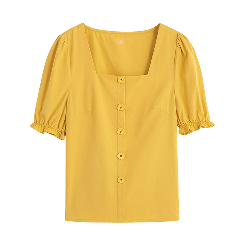 茵曼东大门方领2020夏装新款女衬衫 茵曼田田极客衬衫