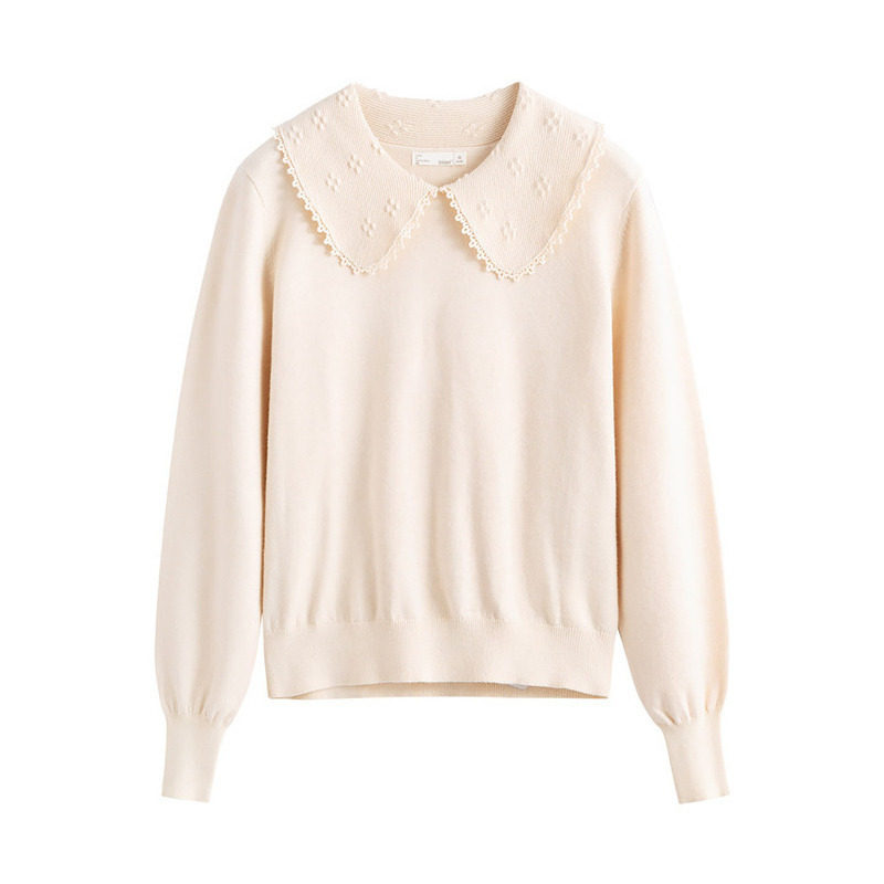 茵曼套头翻领2020新款甜美感针织衫 茵曼筱茵毛衣