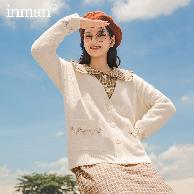 茵曼马海毛开衫超仙温柔风外套毛衣 茵曼筱茵毛衣