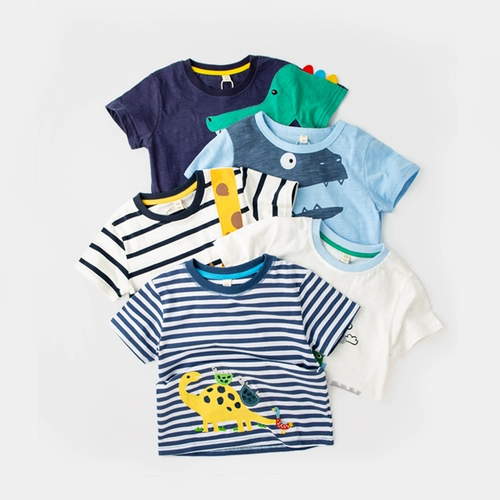 Футболка с коротким рукавом для мальчиков, детская летняя хлопковая летняя одежда, короткий рукав, детская одежда